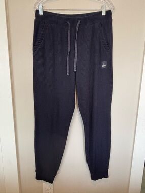 ALO Yoga Ribbed Women's Jogger Pants - Navy